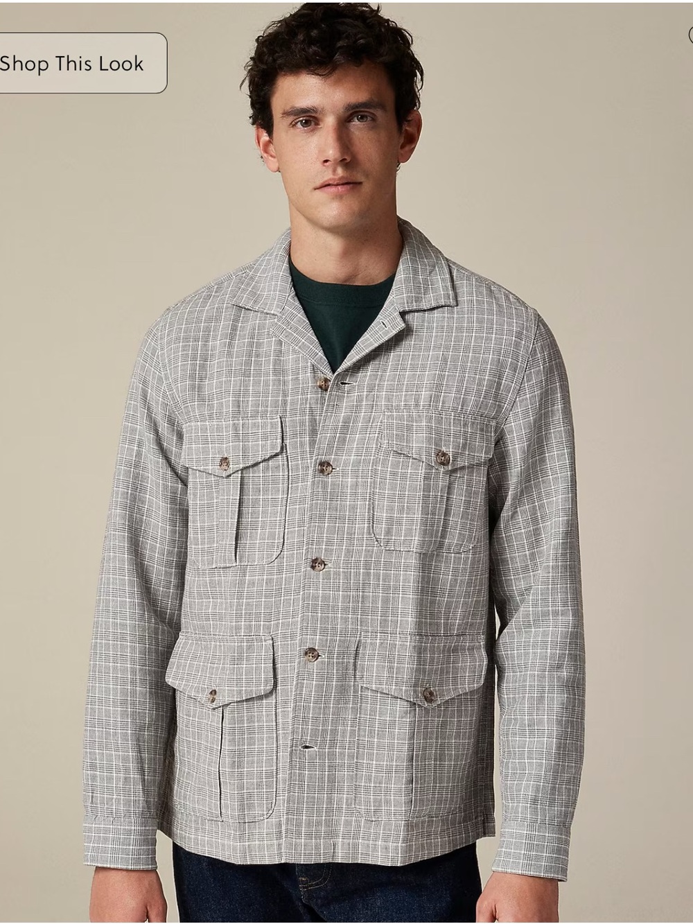 NWT J. Crew Linen-Cotton Twill Shirt Jacket Size M